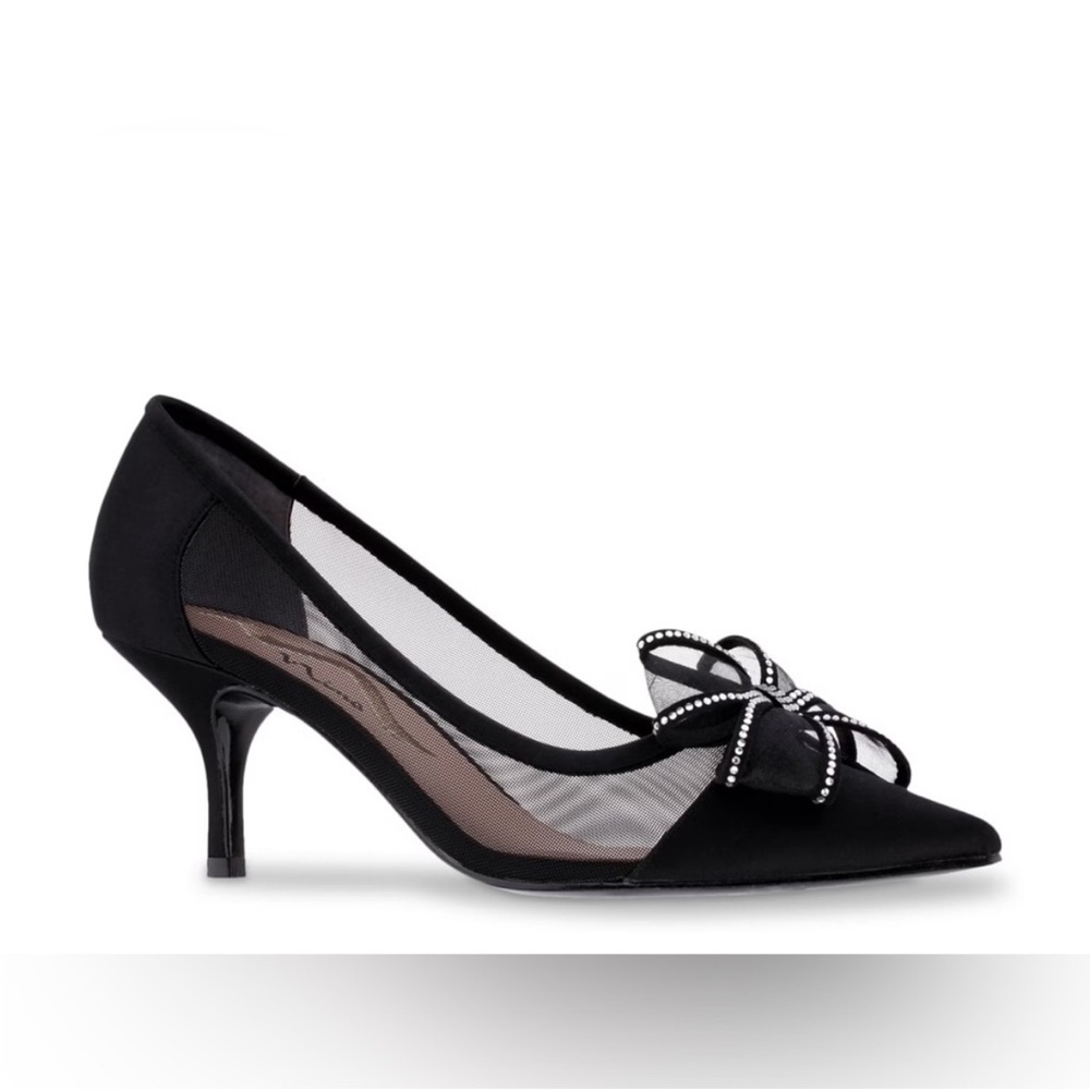 Nina Belinda Black Satin Pump | 9